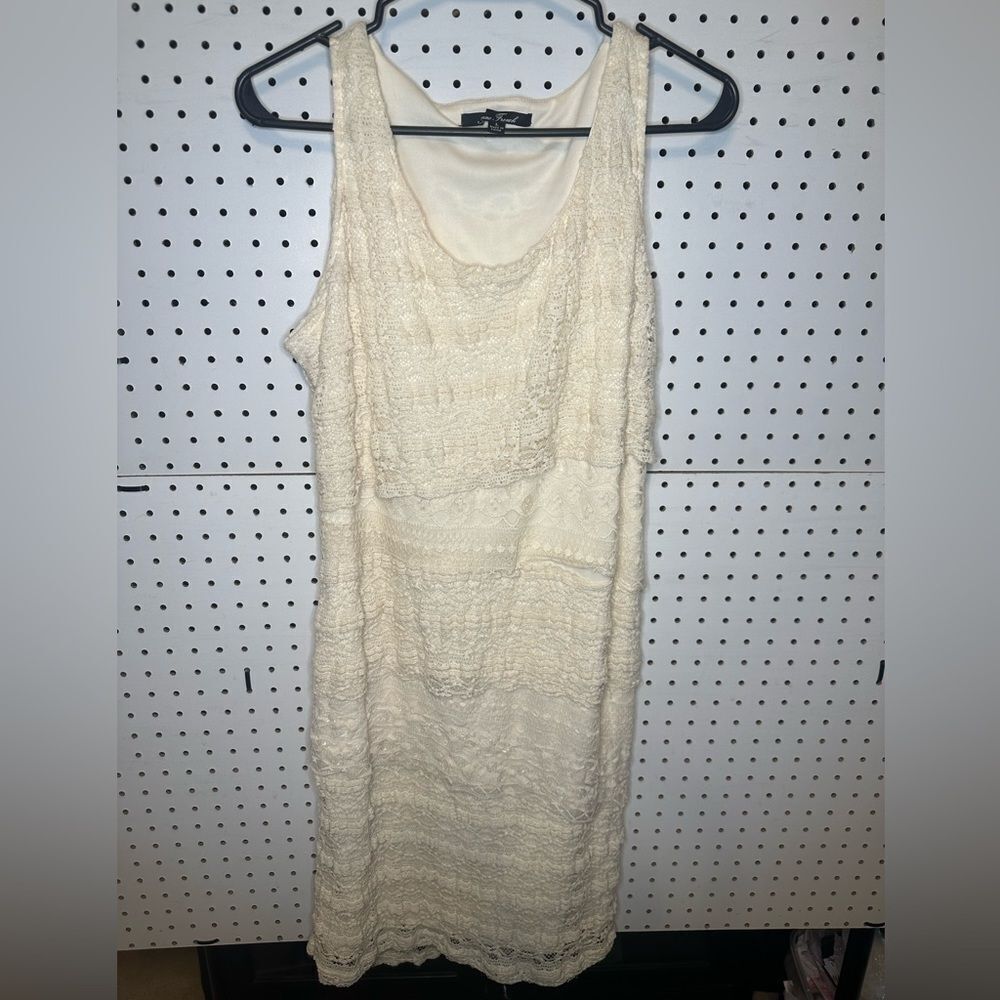 Anne French Asymmetrical Lace Dress Ivory